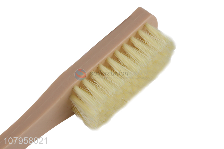 Factory wholesale beige long handle shoe brush daily plastic brush