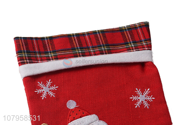 Most popular santa claus pattern christmas decoration socks wholesale