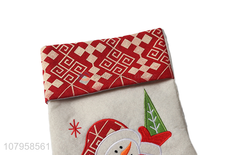 China products snowman pattern christmas sock for home décor