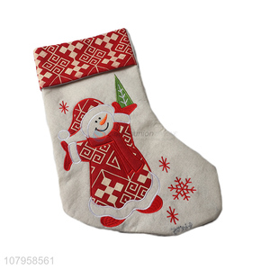 China products snowman pattern christmas sock for home décor