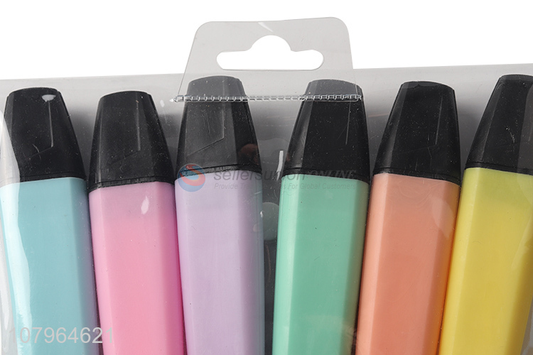 China factory multicolor highlighter universal learning marker pen 6pcs