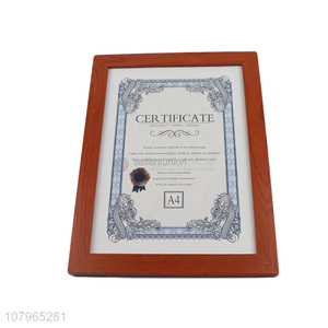 Online wholesale A4 wooden density board certificate frame for decoration