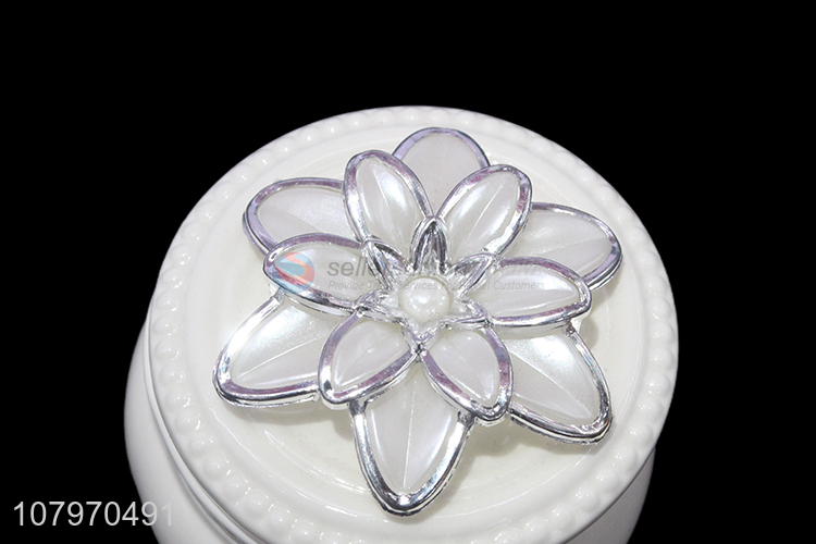 Online wholesale luxury round ceramic jewelry box porcelain jewel case