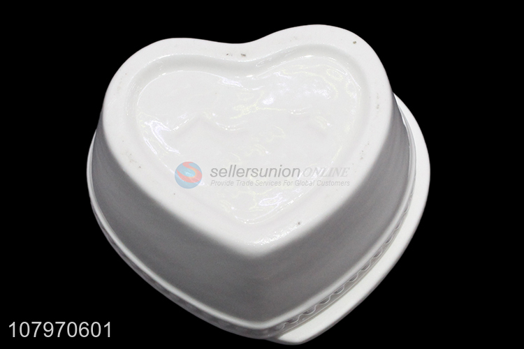 Best selling heart shaped ceramic trinket jewelry storage box with lid