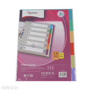 Online wholesale paper color subject divider index divider for sale