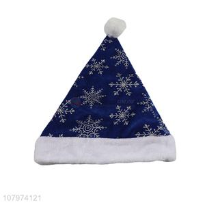 Good price blue print hat Christmas decoration hat wholesale