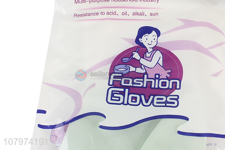 Hot selling green PU gloves household cleaning gloves