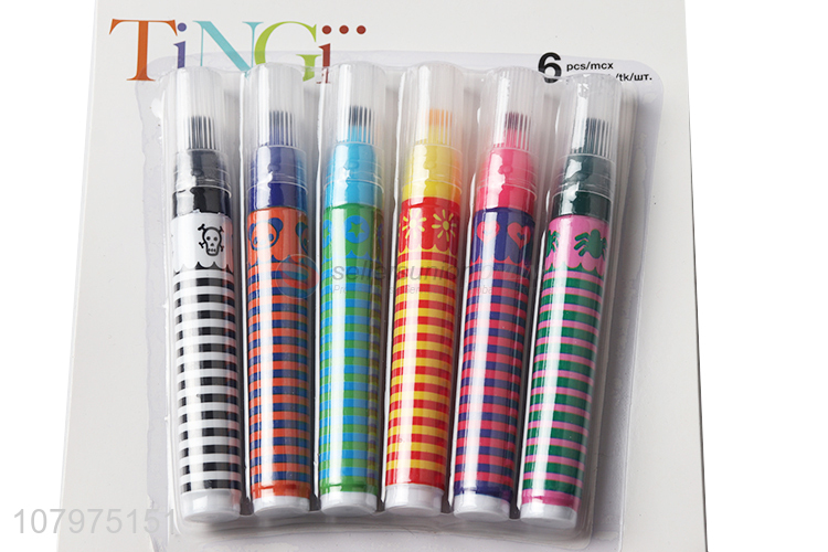 Fashion Design 6 Pieces Fluorescent Pen Highlighter Set