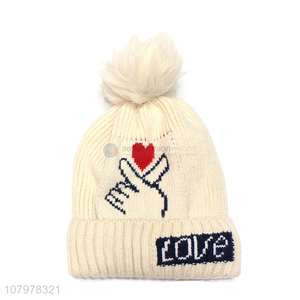 Wholesale children fashion beanies winter warm soft knitted ski skull cap