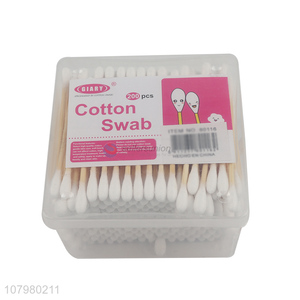 High quality 200pieces eco-friendly wooden stick cotton swabs