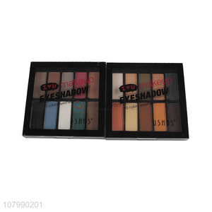 New arrival 10 colors eyeshadow palette shimmer waterproof eyeshadow set