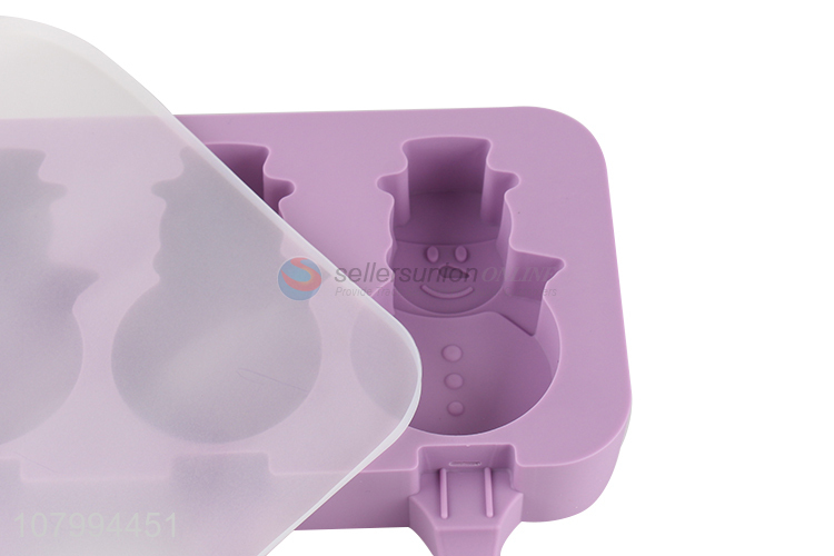 Best Selling Cartoon Snowman Shape Ice Cream Mould Popsicle Mold