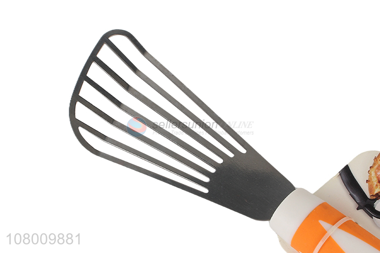 Latest imports stainless steel slotted frying spatula steak egg turner