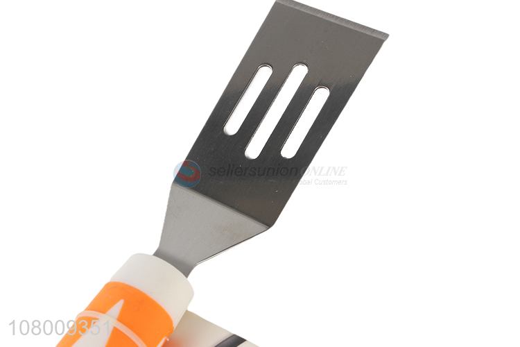 Hot selling stainless steel teppanyaki turner slotted pancake spatula