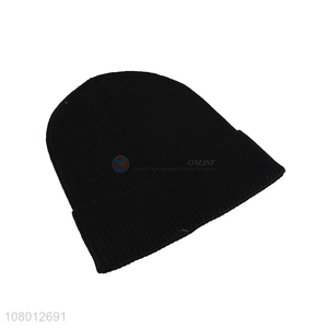 Custom logo mixed color ski skull cap adult winter beanie hat