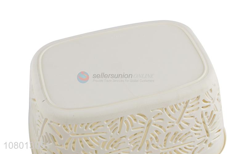 Yiwu wholesale white plastic portable storage basket with lid