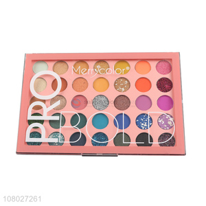 Custom logo 35 colors eyeshadow palette bright color sequin eyeshadow