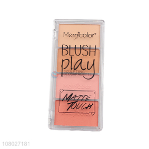 New arrival popular 4 colors sculpting blusher palette pink blush palette