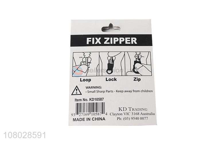 Popular products assorted size 6pieces zipper fixer wholesale