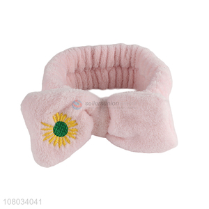 Recent design facial makeup headband bowknot headbands for shower spa