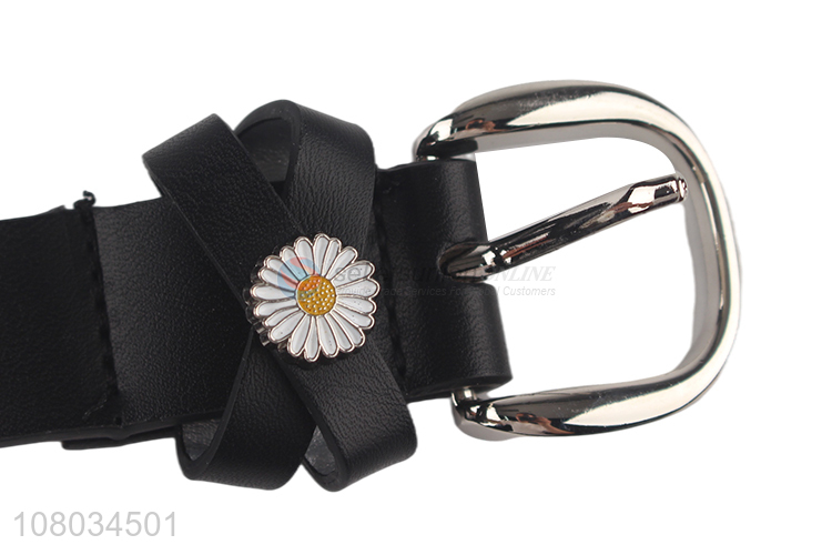 Simple Style Black Leather Belt Best Ladies Belt