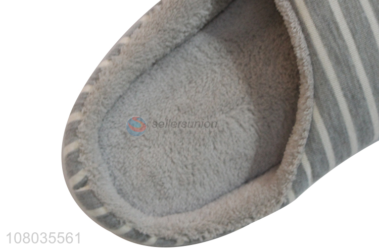 Good price grey striped slippers hotel slippers wholesale