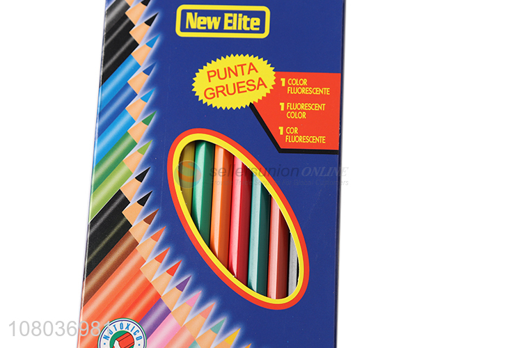 Best Sale Plastic 24 Colored Pencils For Students