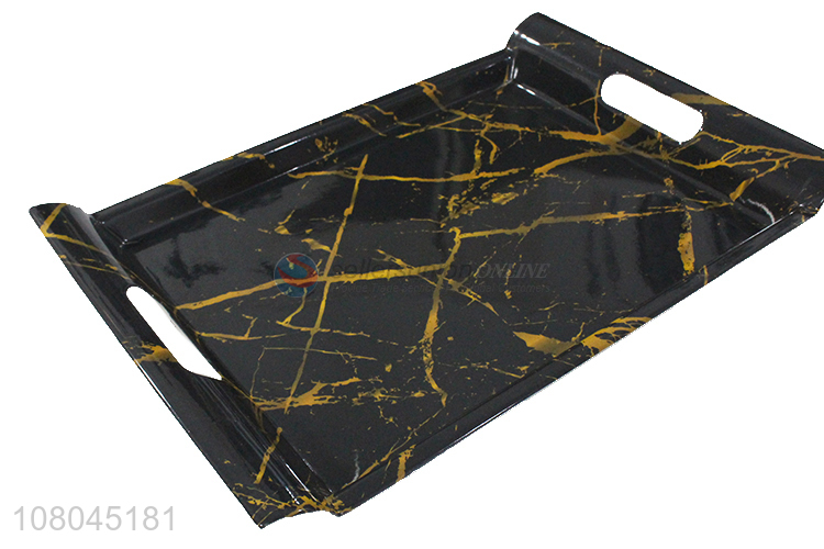 Top Quality Melamine Tray Marbling Serving Tray With Handle