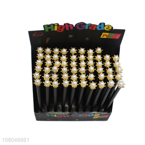 Good quality 60 pieces blackwood pencils students pencil with pearl crown