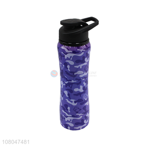 High quality printed portable stainless steel water bottle with handle