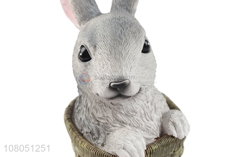 Latest products rabbit resin ornaments for garden decoration