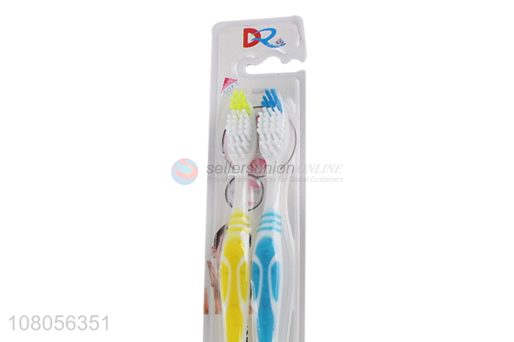 Wholesale plastic soft bristle toothbrush portable adult toothbrush