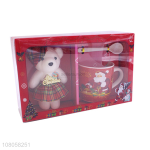 Fashion Ceramic Mug With Spoon And Cute Bear Gift Set