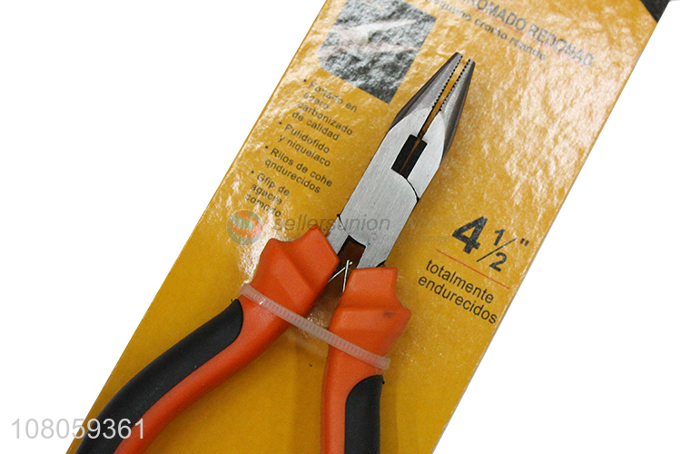 New arrival hand tools 4.5inch steel long flat nose pliers duckbill plier