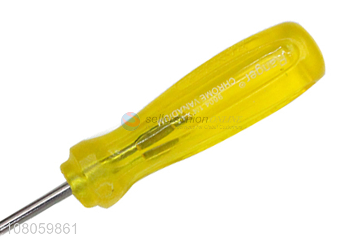 New arrival hand tool 4inch slotted screwdriver with transparent handle