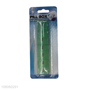 Yiwu wholesale green strip drug packaging travel portable <em>pill</em> <em>box</em>