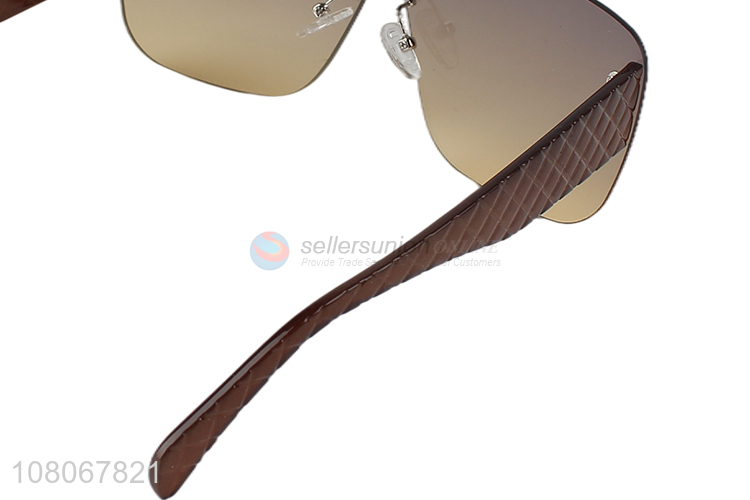 China products rimless flat top sunglasses fashion oversize sunglasses