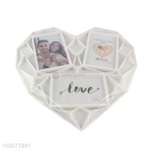 Fashion Heart Shape Photo Frame Plastic Combination Frame