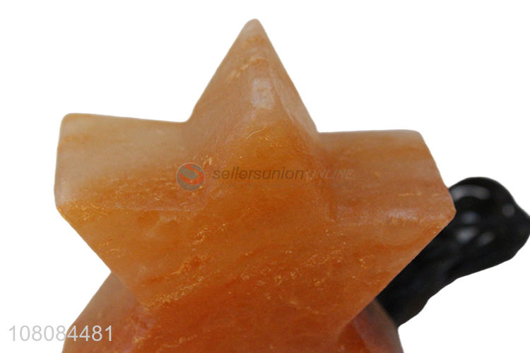 High quality creative crystal five-pointed star salt stone lamp