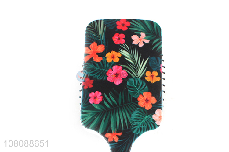 New design flower pattern wide hair massage comb for sale