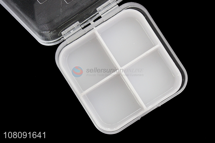 Latest products plastic 4compartment pill case with top quality