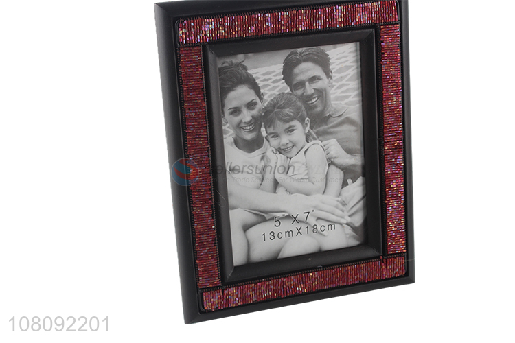 Recent design wooden picture frame tabletop beaded photo frame