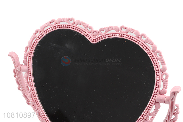 Yiwu market pink makeup mirror girls household glass mirror