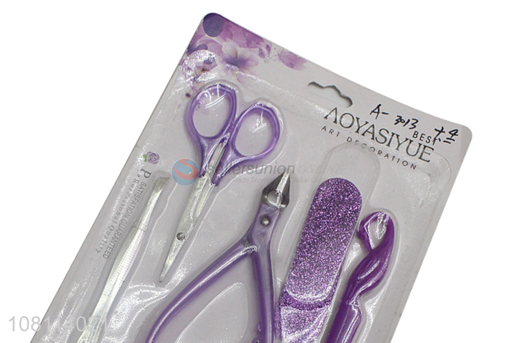 Yiwu market reusable plastic nail manicure set for sale