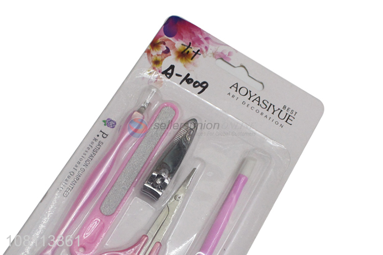 High quality plastic nail beauty manicure tools set