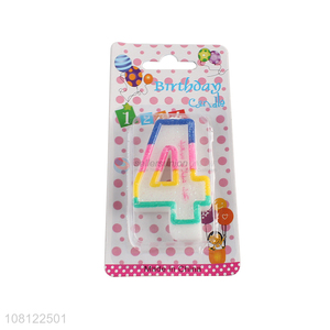 Low price colourful birthday number candle for cake decoration