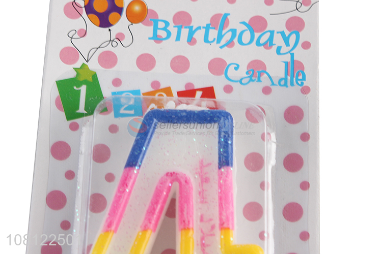 Low price colourful birthday number candle for cake decoration