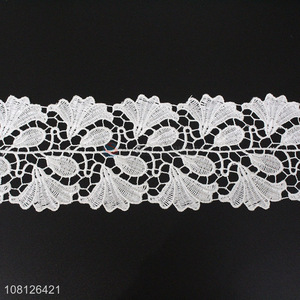 Factory price white embroidery lace trim garment decoration