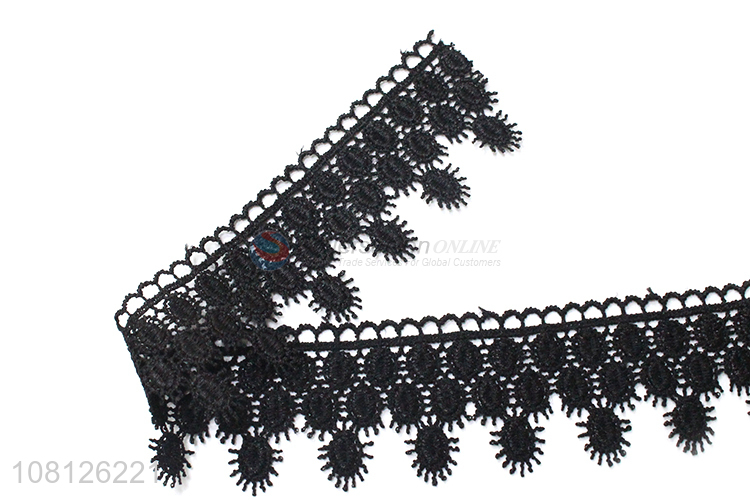 High quality soft black lace fabric lace trim wholesale