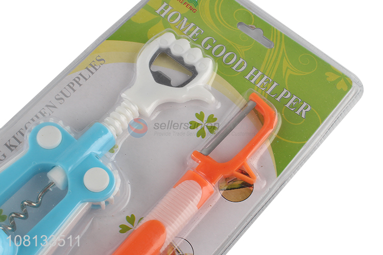 Good quality 2pieces bottle opener fruit peeler set for kitchen